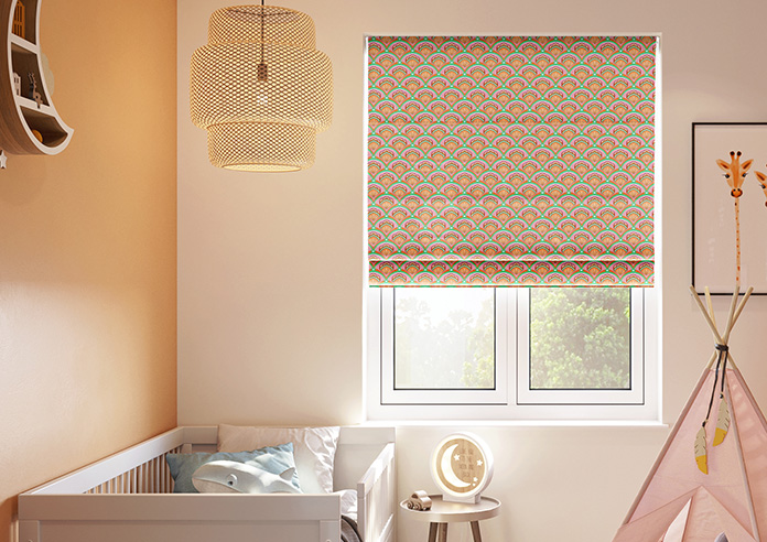 Deco Sea Shells, Strawberry - Twist&Fit Roman Blind - Image 3